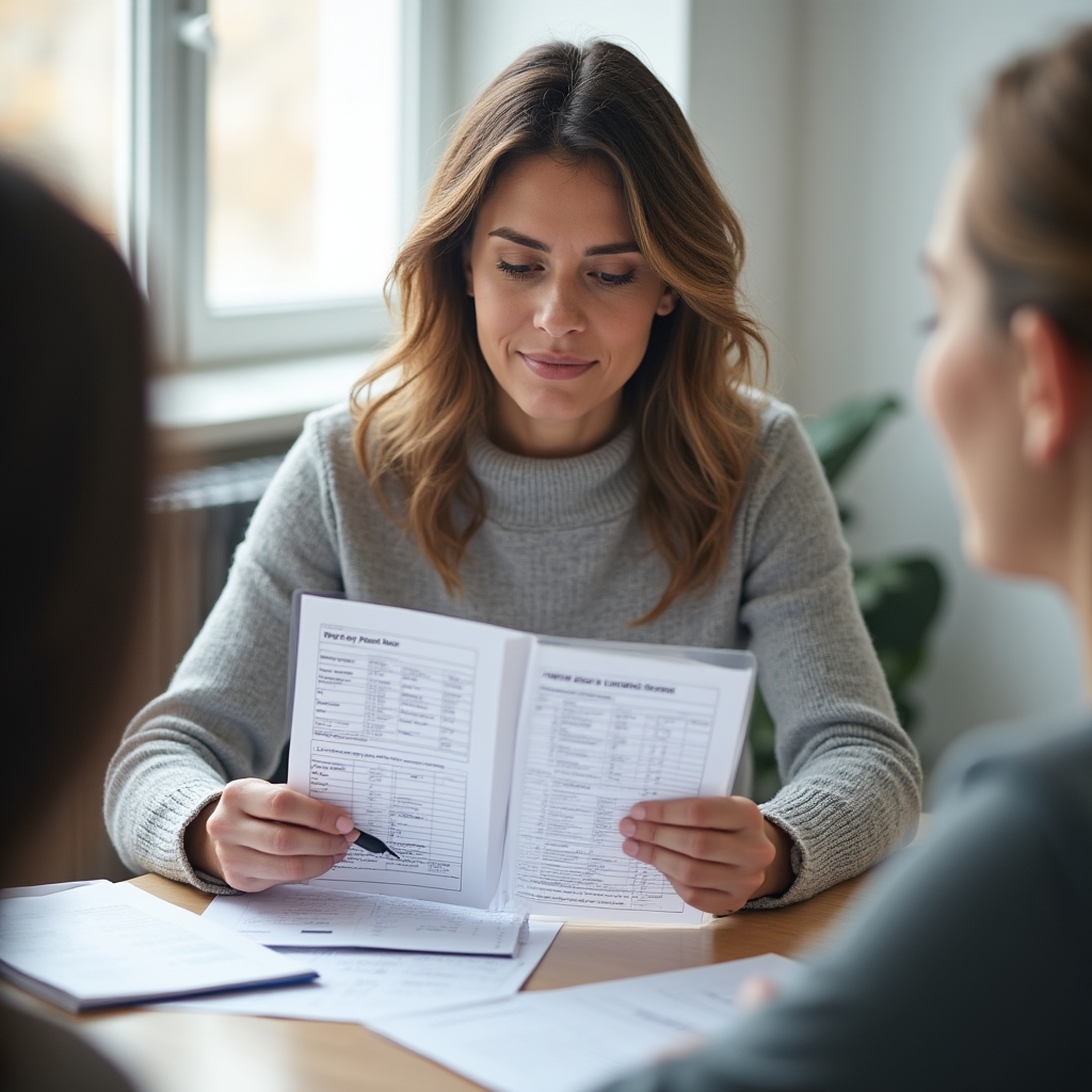 Workshop participant comparing energy tariff documents