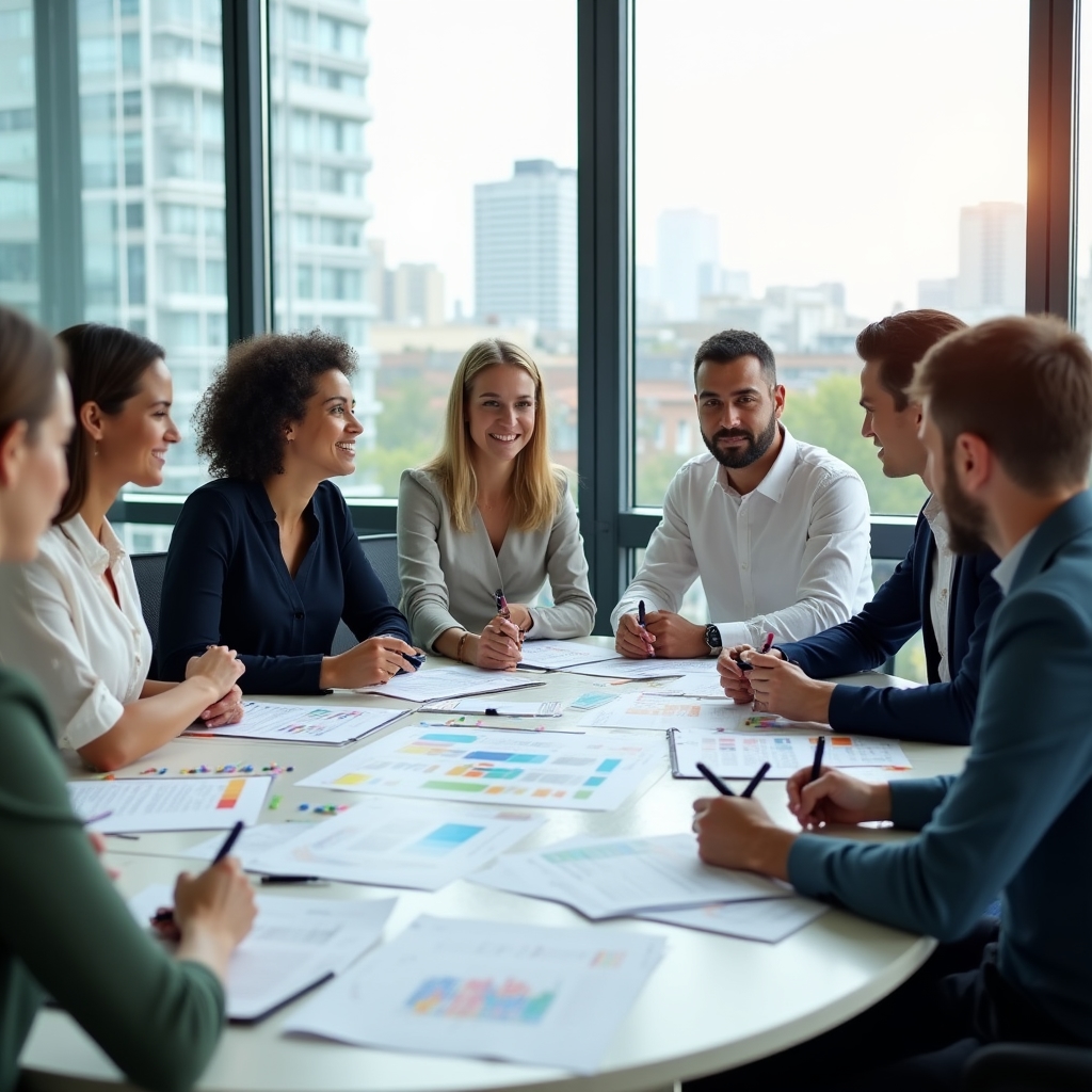 Participants at a household budget workshop reviewing spending analysis tools